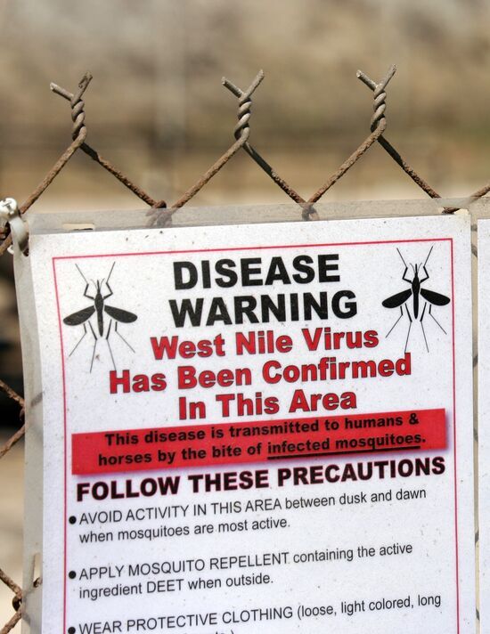 Una señal de advertencia contra el virus del Nilo Occidental