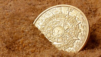 Gold Aztec coin. Source: breakermaximus / Adobe Stock.