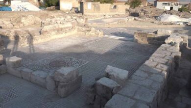 Extensive floor mosaics uncovered at the site at İncesu, Cappadocia.	Source: Kayseri Municipality