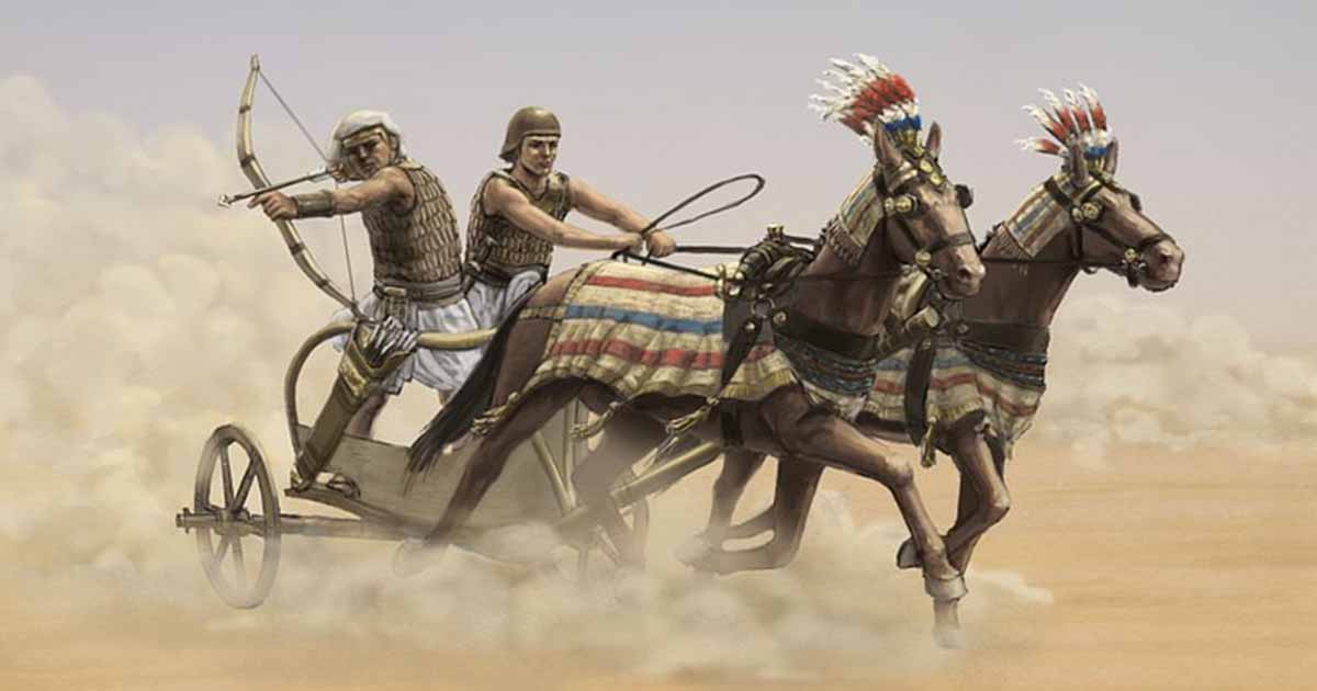 Una carrera armamentista en el antiguo Egipto (vídeo) 6 Recreation of an Egyptian war chariot from the Early New Kingdom by Angus McBride