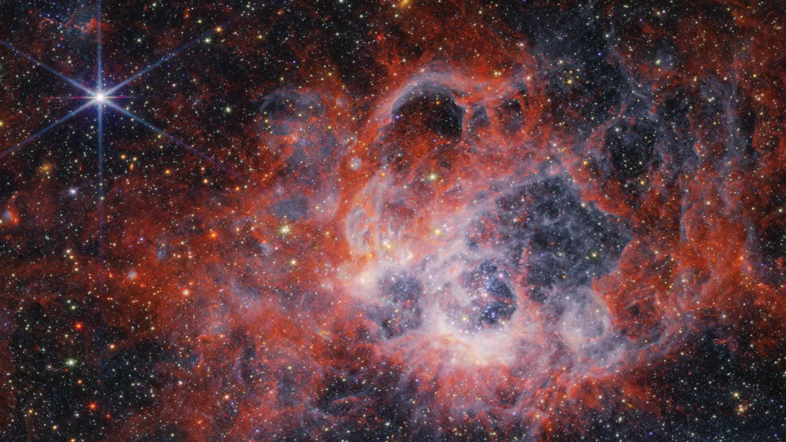 Enfoque de la NASA: vivero estelar gigante en la foto astronómica del día 5 Fotos de James Webb muestran estrellas calientes formándose