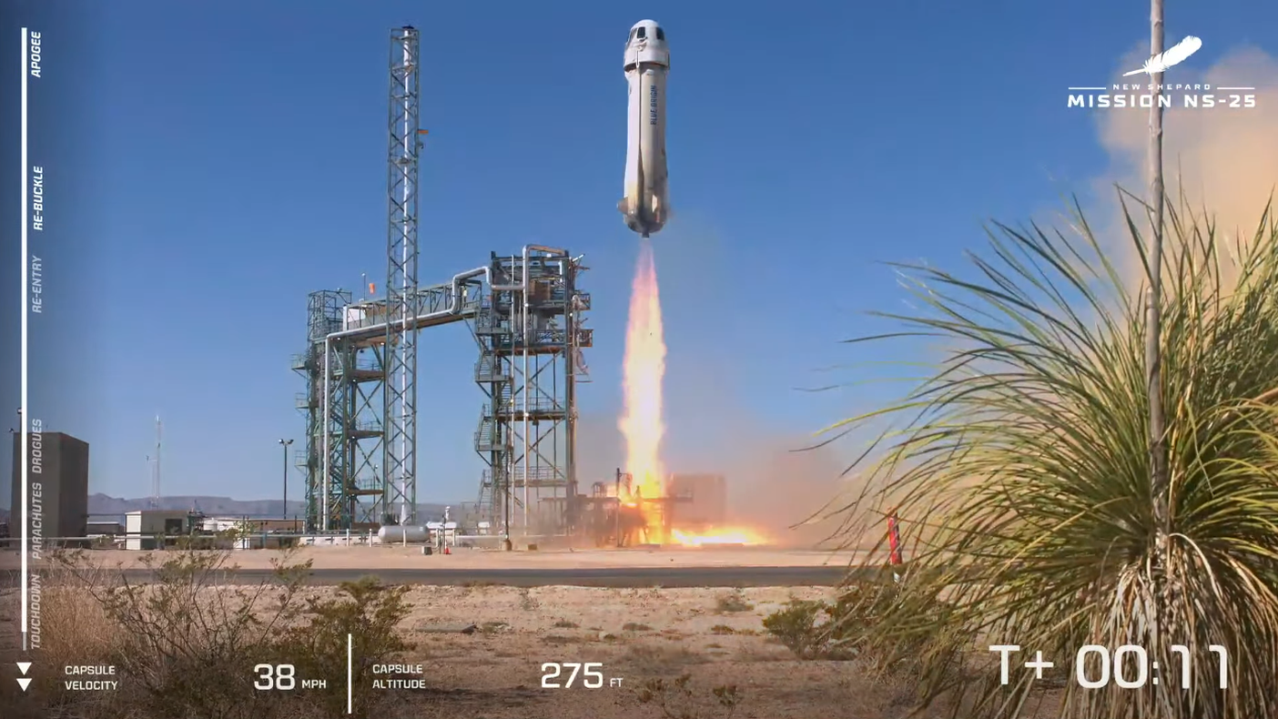 Blue Origin lleva a 6 turistas al espacio y regresa sano y salvo este domingo (19) 5 Reprodução/Blue Origin